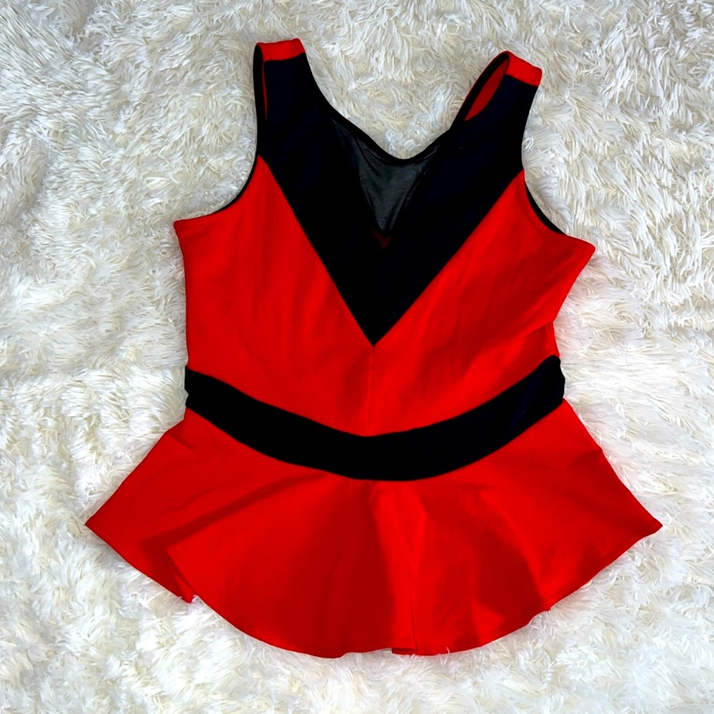 Bebe Peplum Sleeveless Top Color Red & Black Size L NWOT Price is Firm